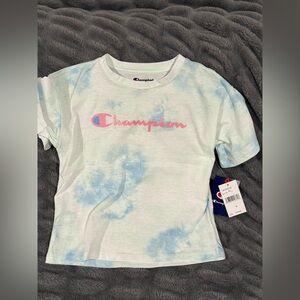 Champion Kids T-Shirt - Light Blue and White